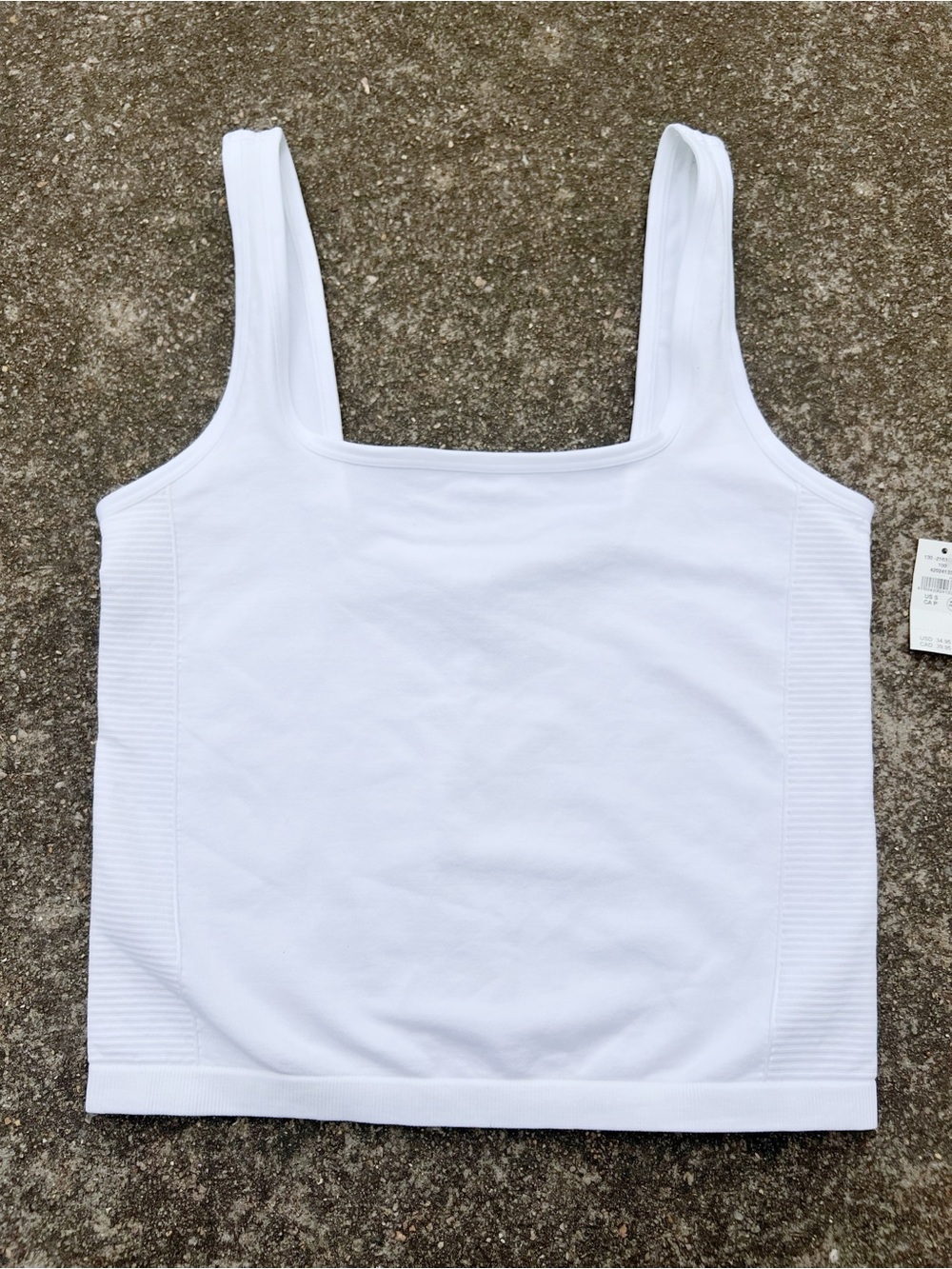 OFFLINE By Aerie Seamless Ribbed Square Neck Cropped Tank Top Small